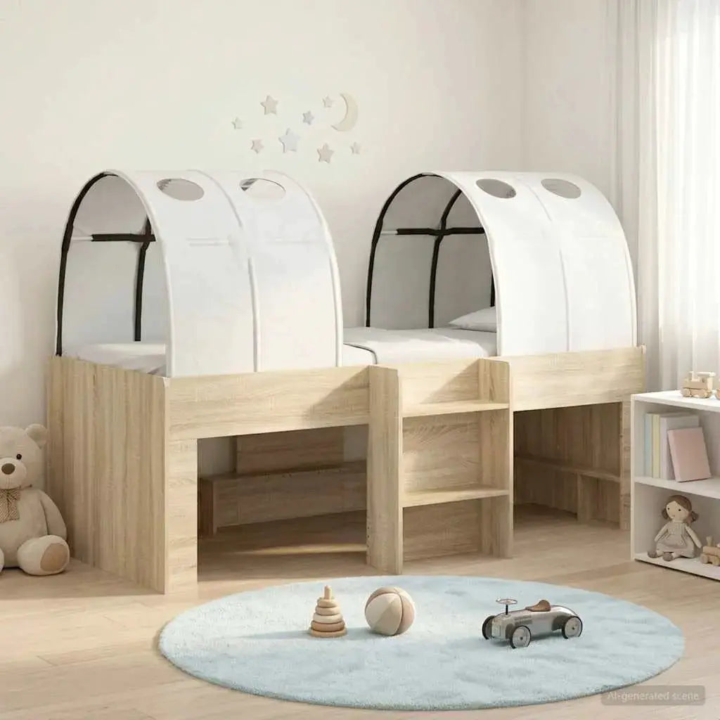 vidaXL Bed with Tunnel 4 pcs White and Light Blue Engineered Wood - from vidaXL