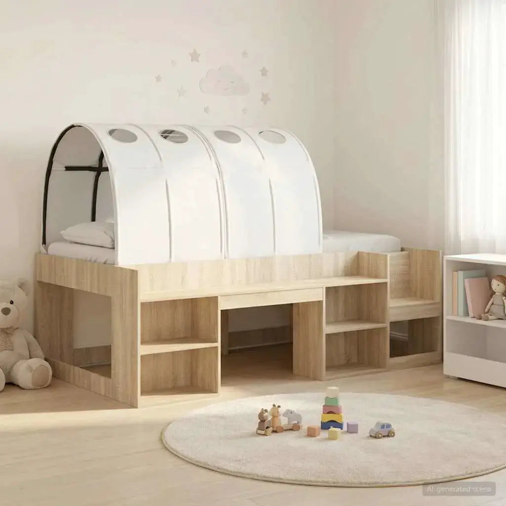 vidaXL Bed with Tunnel 4 pcs White and Light Blue Engineered Wood - from vidaXL