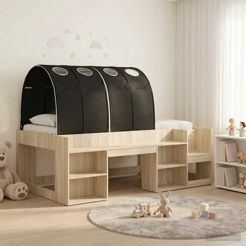 vidaXL Bed with Tunnel 4 pcs White and Light Blue Engineered Wood - from vidaXL