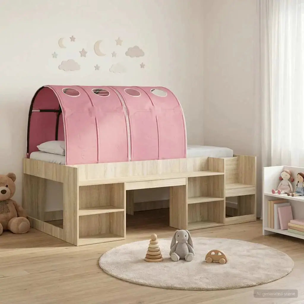vidaXL Bed with Tunnel 4 pcs White and Light Blue Engineered Wood - from vidaXL