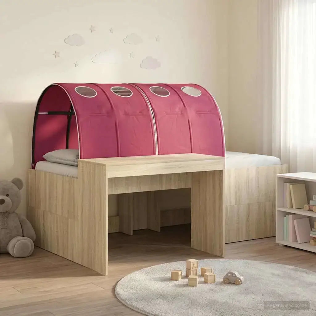 vidaXL Bed Frame with Tunnel with Shelf 3 pcs White and Light Blue - from vidaXL