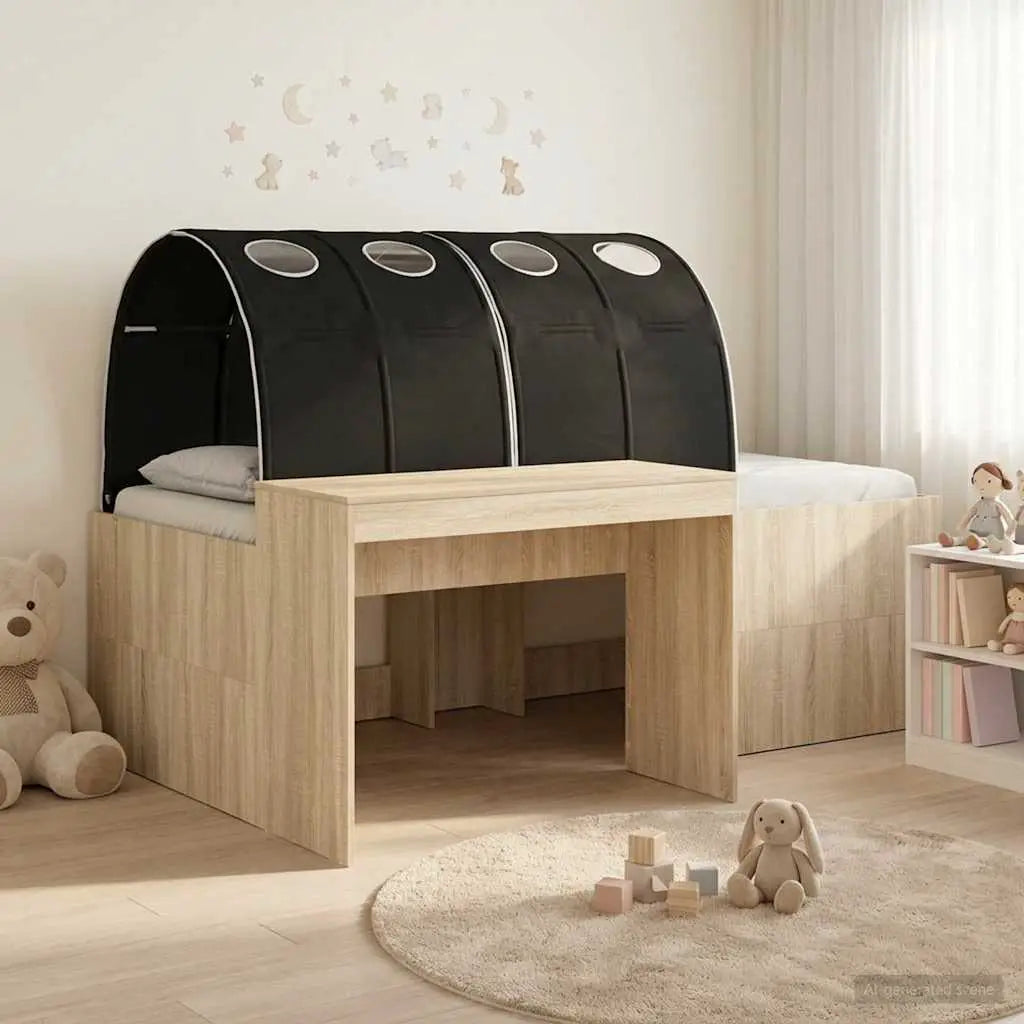 vidaXL Kids'High Bed Frame with Desk White and Light Blue - from vidaXL