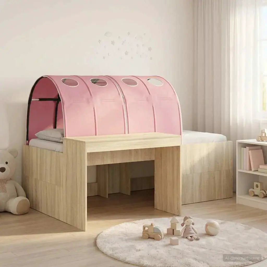 vidaXL Kids'High Bed Frame with Desk White and Light Blue - from vidaXL