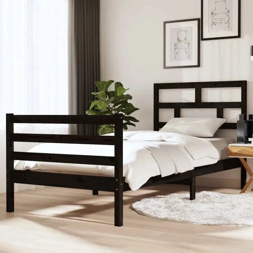 vidaXL Bed Frame | Natural wood | Solid pine wood | Single | Durable | Bed Frame - from vidaXL