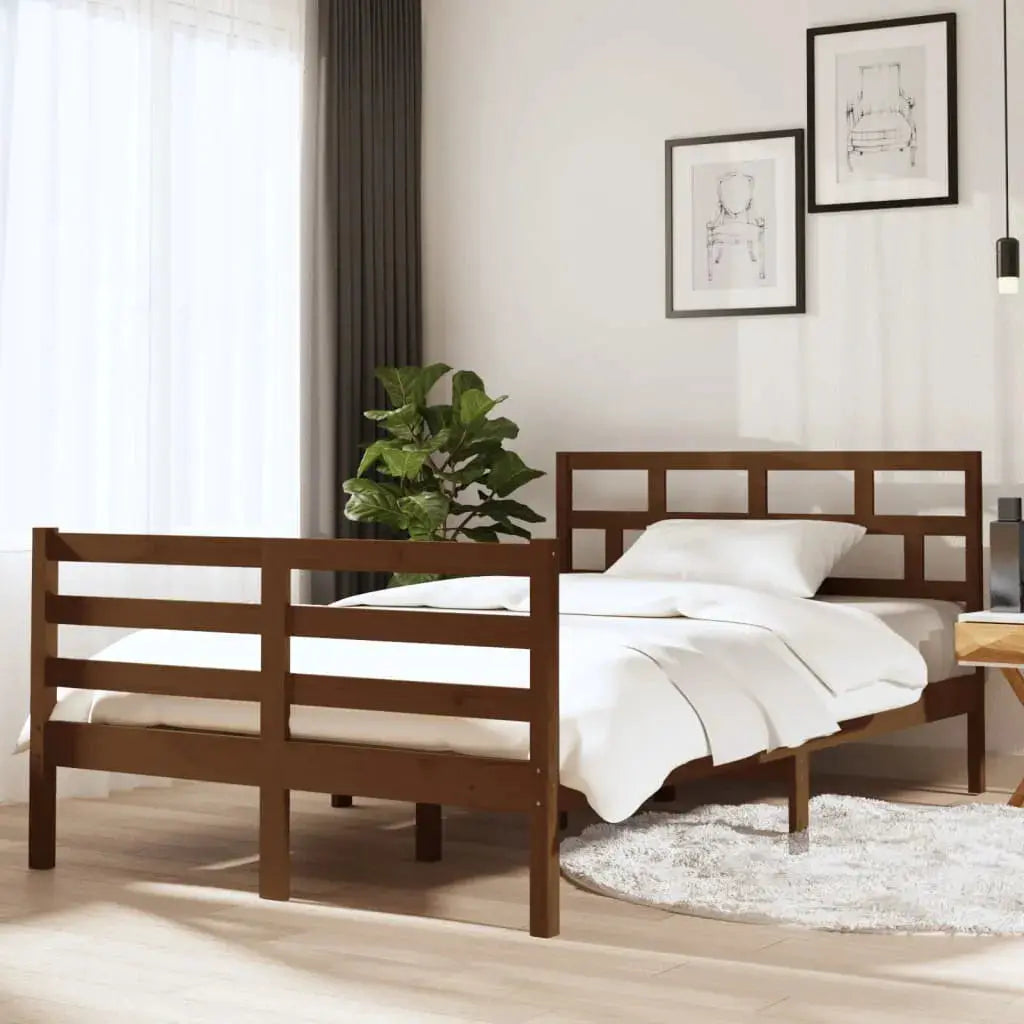 vidaXL Bed Frame | Natural wood | Solid pine wood | Single | Durable | Bed Frame - from vidaXL