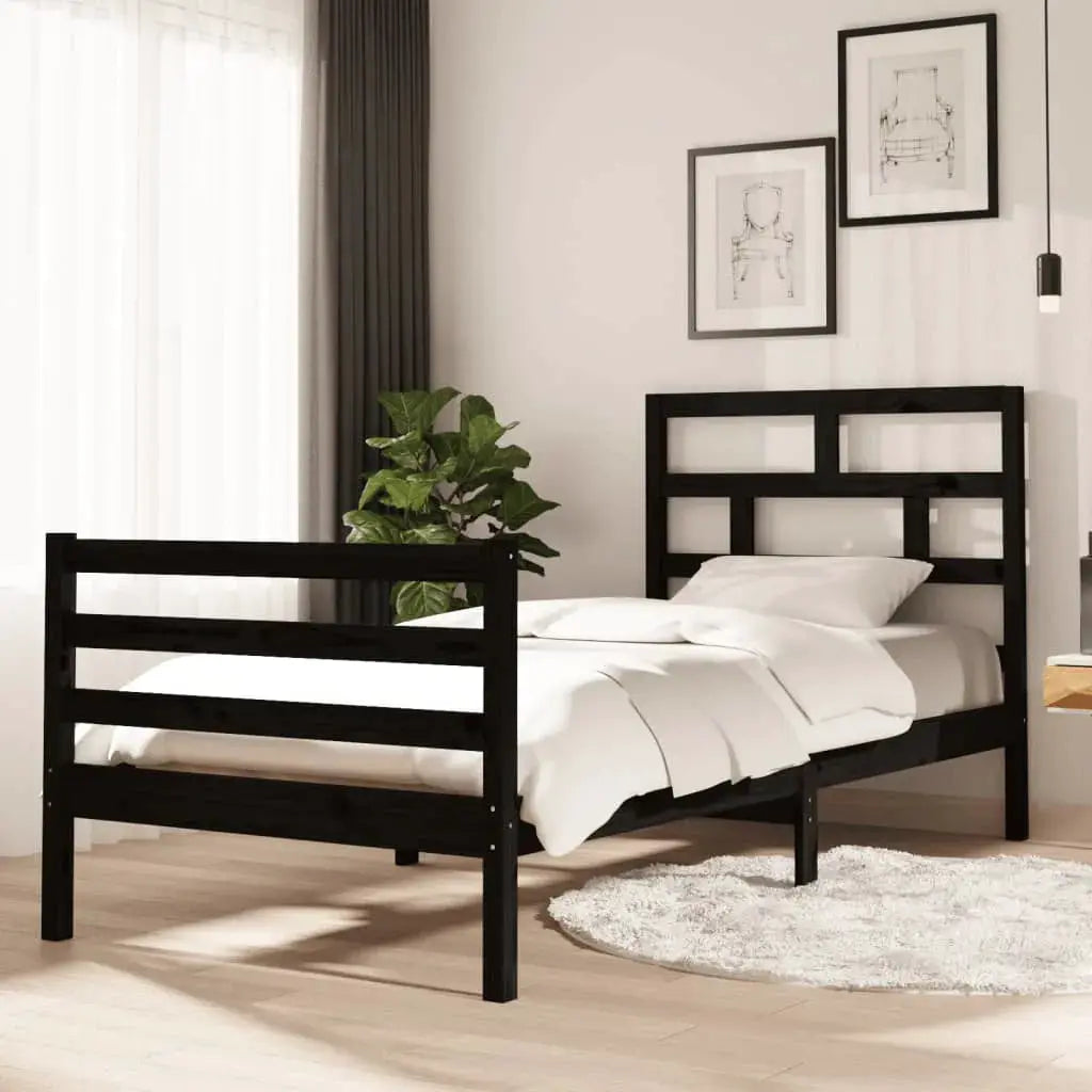 vidaXL Bed Frame | Natural wood | Solid pine wood | Single | Durable | Bed Frame - from vidaXL