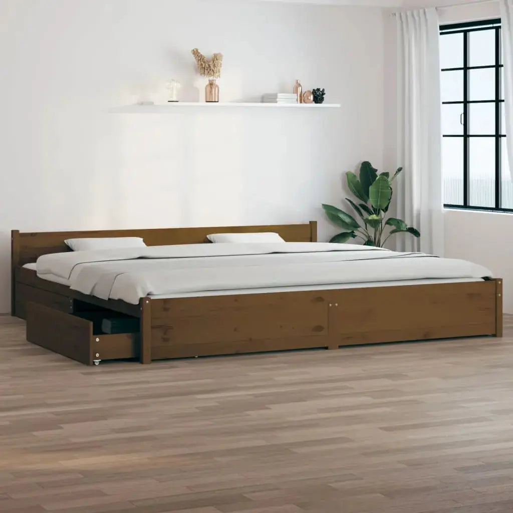 vidaXL Bed Frame without Mattress with Drawers Double - from vidaXL