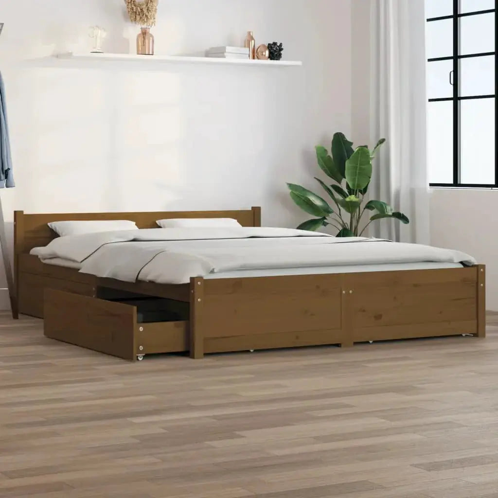 vidaXL Bed Frame without Mattress with Drawers Double - from vidaXL