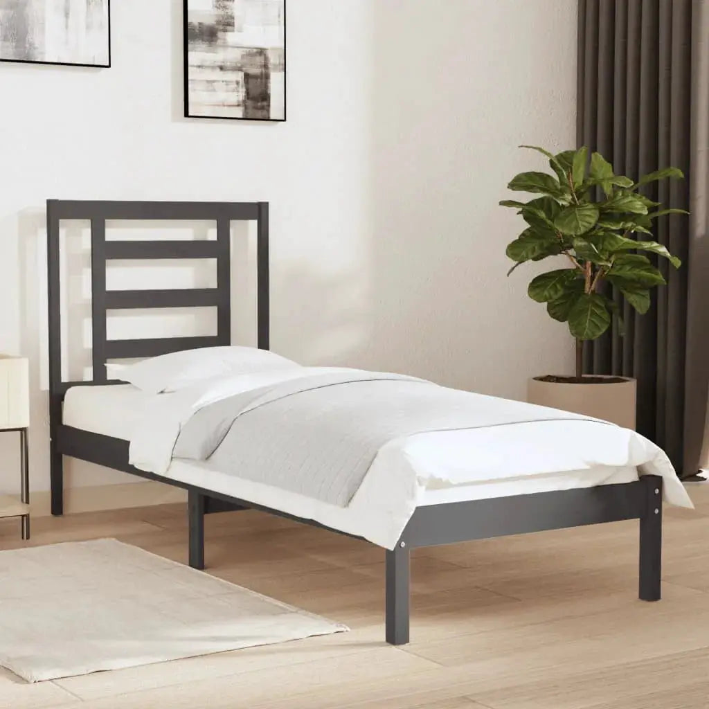 vidaXL Bed Frame without Mattress White 75x190 cm Small Single Solid Wood - from vidaXL