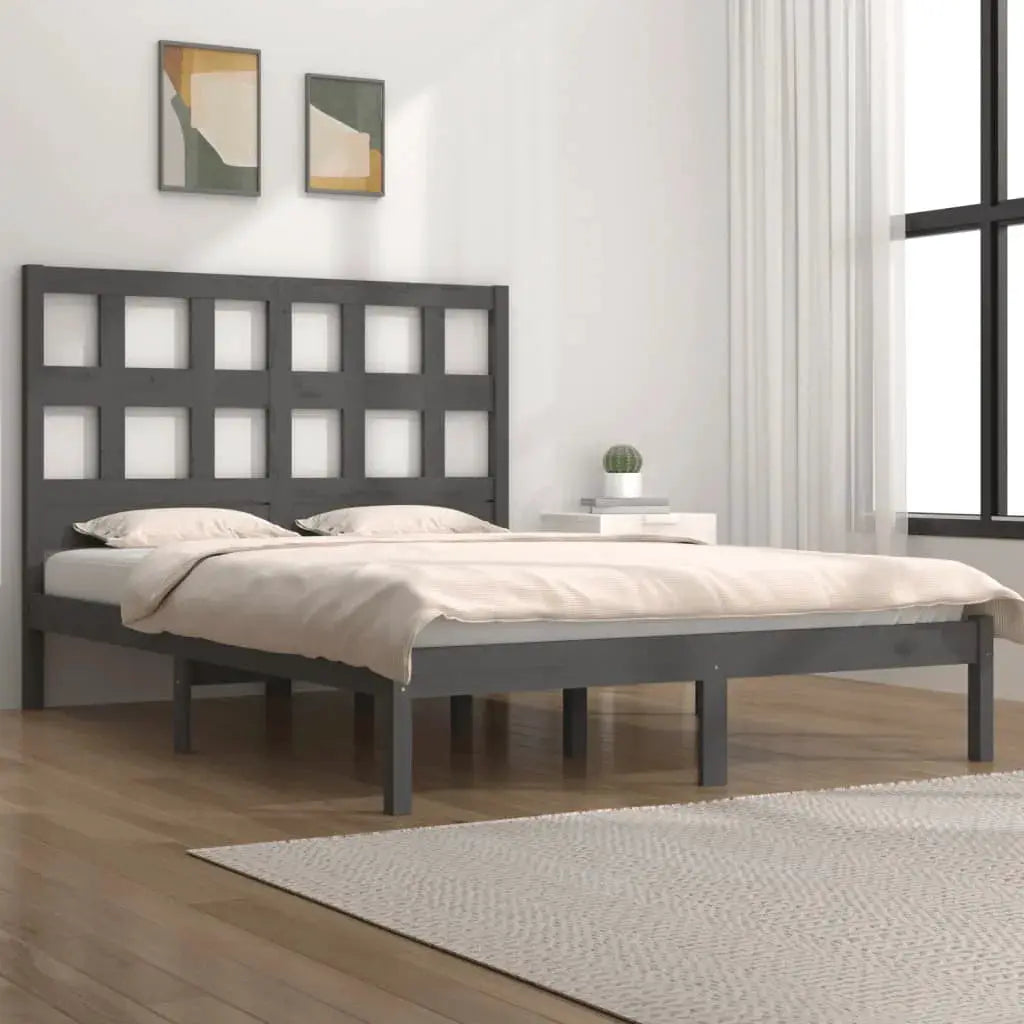vidaXL Bed Frame | Black | Solid pine wood | Durable | Bed Frame | Rectangular - from vidaXL