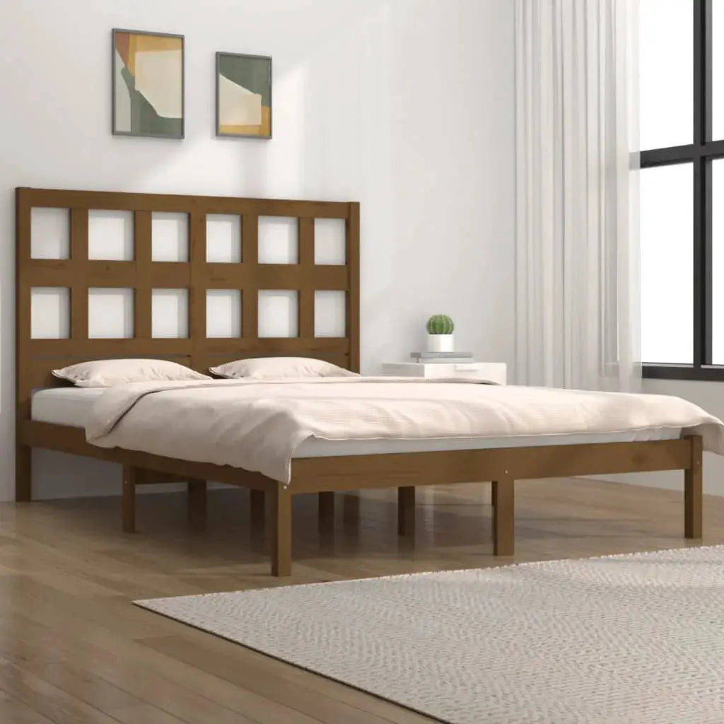 vidaXL Bed Frame | Black | Solid pine wood | Durable | Bed Frame | Rectangular - from vidaXL