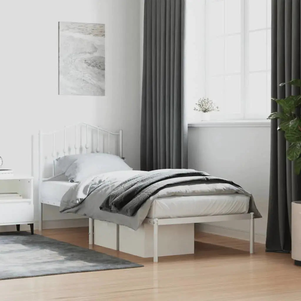 vidaXL Bed Frame | Black | Steel | Single | Bed Frame | Rectangular | Modern - from vidaXL