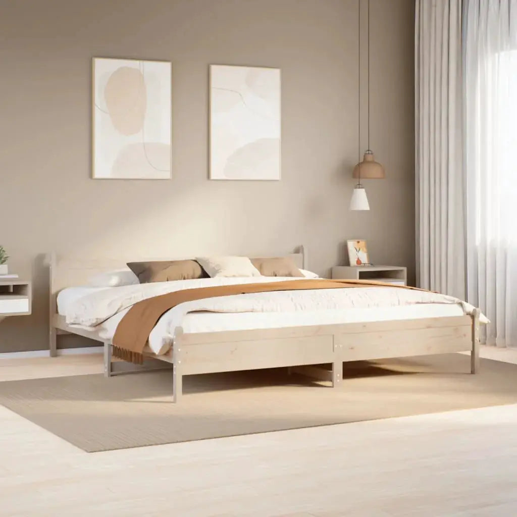 vidaXL Bed Frame without Mattress 180x200 cm Super King Solid Wood Pine - from vidaXL