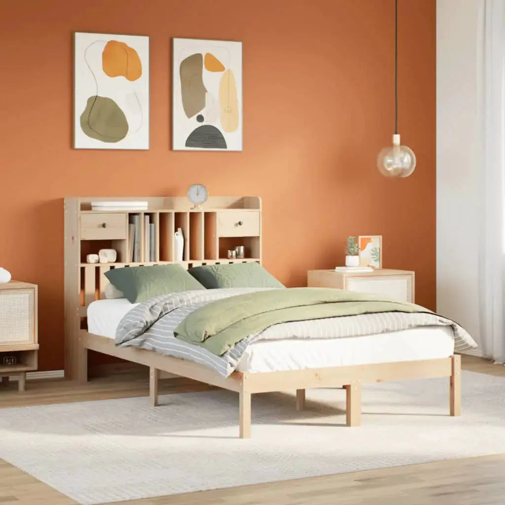 vidaXL Bookcase Bed without Mattress 75x190 cm Small Single Solid Wood Pine - from vidaXL