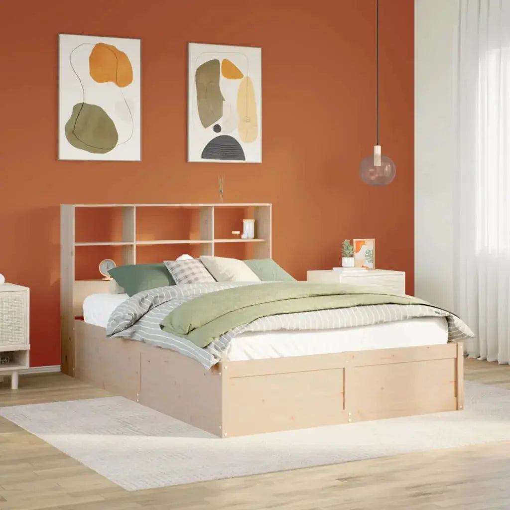vidaXL Bed Frame without Mattress Wax Brown 160x200 cm Solid Wood Pine - from vidaXL