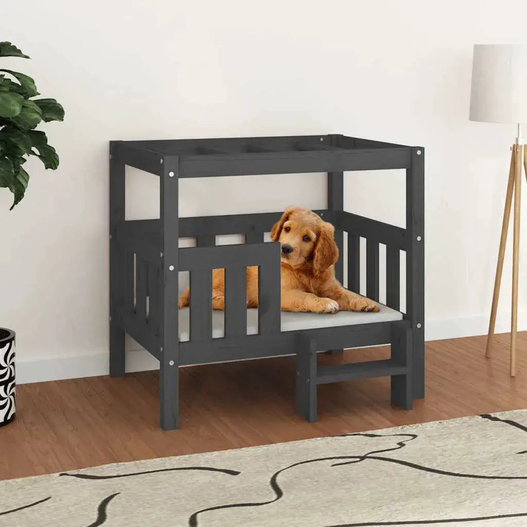 vidaXL Dog Bed White 55.5x53.5x60 cm Solid Wood Pine - from vidaXL