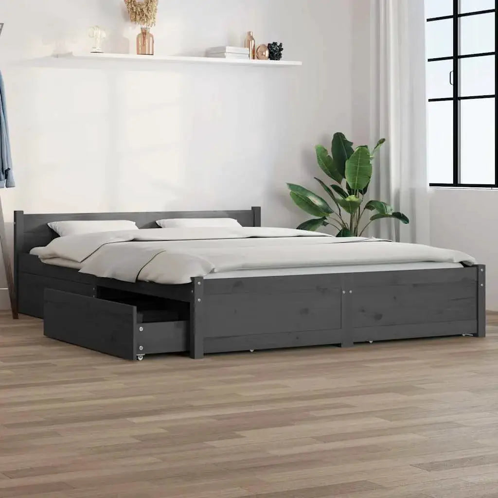 vidaXL Bed Frame without Mattress with Drawers Double - from vidaXL