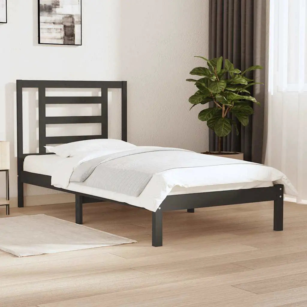 vidaXL Bed Frame without Mattress White 75x190 cm Small Single Solid Wood - from vidaXL