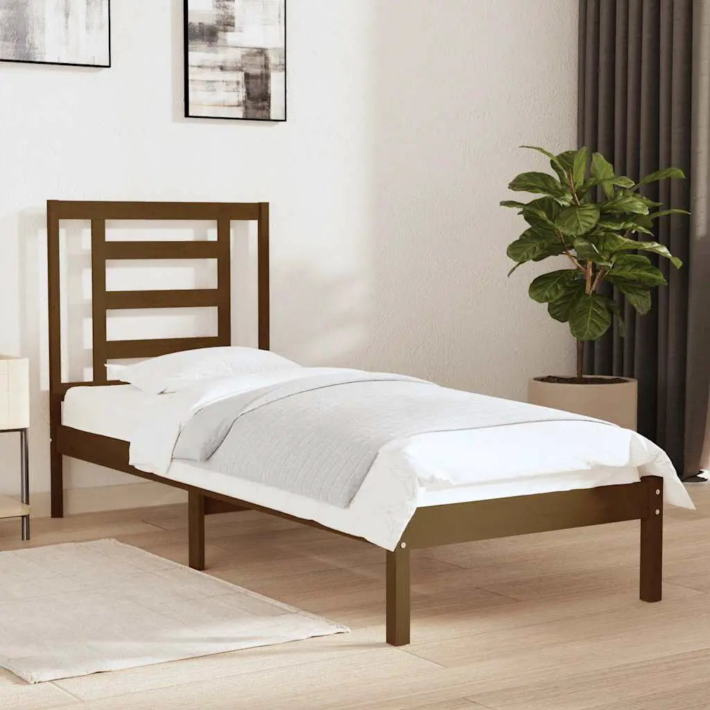 vidaXL Bed Frame without Mattress White 75x190 cm Small Single Solid Wood - from vidaXL