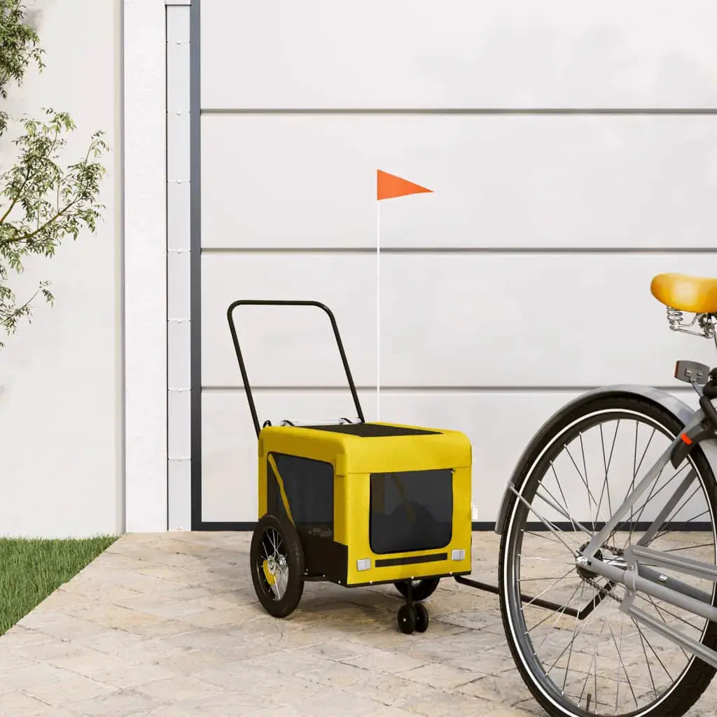 vidaXL Pet Bike Trailer Orange and Black Oxford Fabric&Iron - from vidaXL