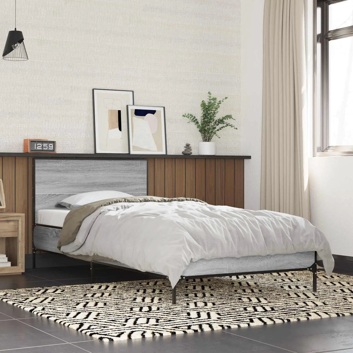vidaXL Bed Frame without Mattress Black 90x200 cm - from vidaXL