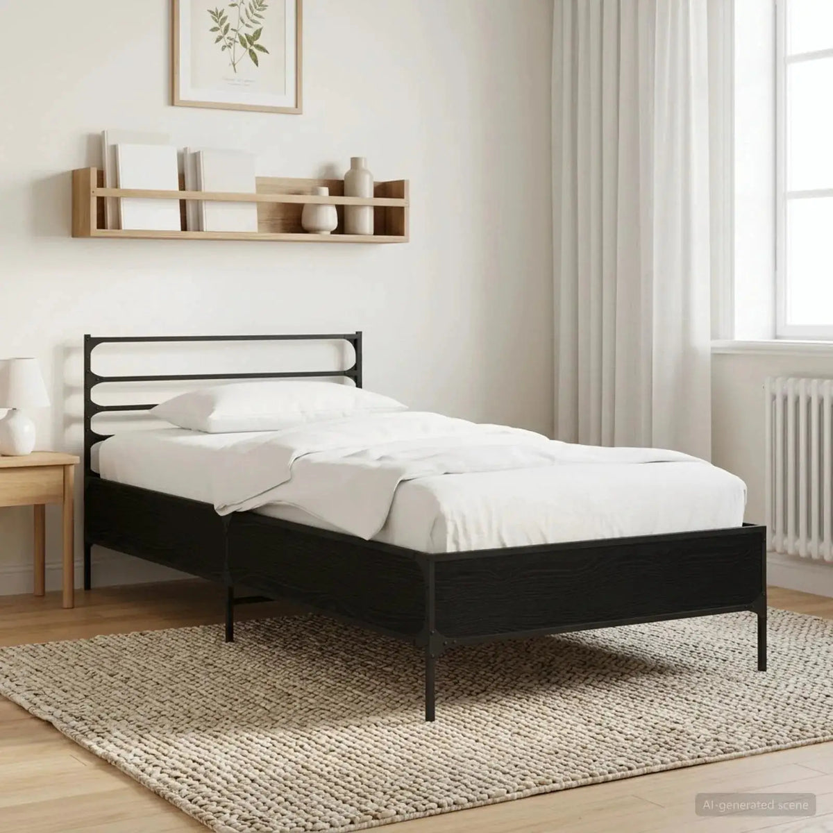 vidaXL Bed Frame without Mattress Black 90x200 cm - from vidaXL