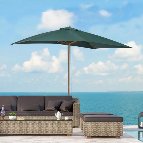 Outsunny Wooden Patio Parasol Umbrella 3x2m Durable Canopy for Outdoor Gatherings by Outsunny