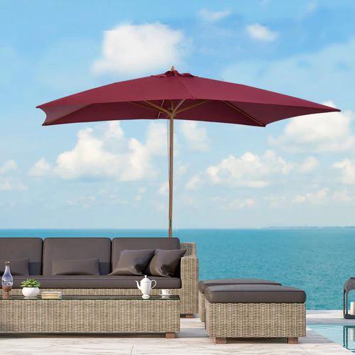 Outsunny Wooden Patio Parasol Umbrella 3x2m Durable Canopy for Outdoor Gatherings by Outsunny