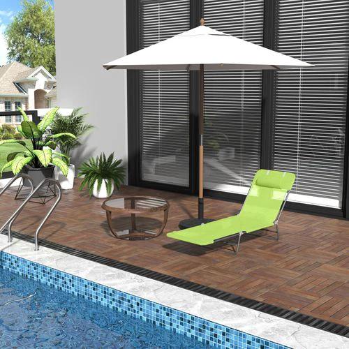 Outsunny Adjustable Garden Lounger Recliner Chair with Folding Design for Outdoor Relaxation and Sunbathing - Sun Lounger