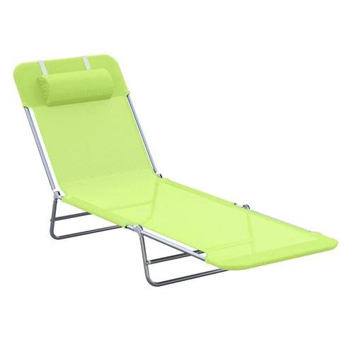 Outsunny Adjustable Garden Lounger Recliner Chair with Folding Design for Outdoor Relaxation and Sunbathing - Sun Lounger