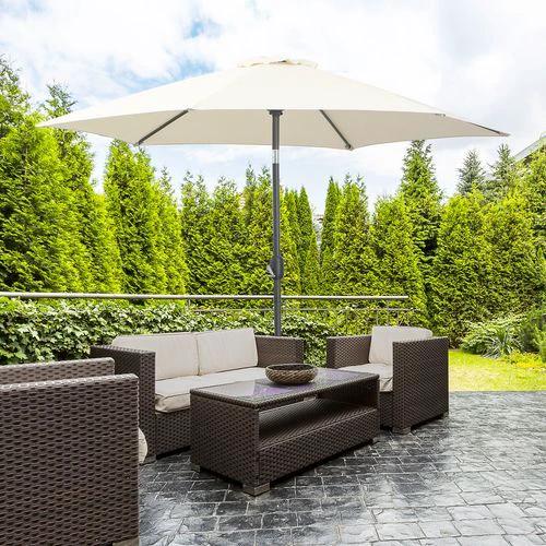 Outsunny Outsunny 2.7M Patio Tilt Umbrella with Aluminium Frame and Crank for Outdoor Sun Protection - Parasol