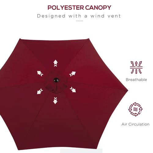 Outsunny 2.7M Patio Tilt Umbrella with Aluminium Frame and Crank for Outdoor Sun Protection by Outsunny