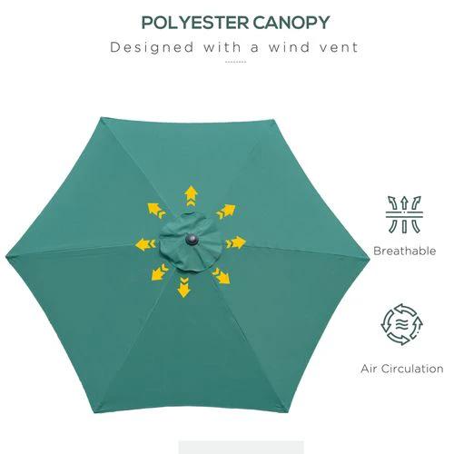 Outsunny 2.7M Patio Tilt Umbrella with Aluminium Frame and Crank for Outdoor Sun Protection by Outsunny