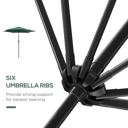 Outsunny 2.7M Patio Tilt Umbrella with Aluminium Frame and Crank for Outdoor Sun Protection by Outsunny