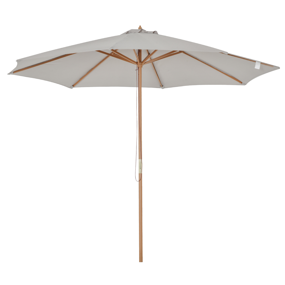 Outsunny 10'x8.2'H Bamboo Wooden Round Market Patio Sun Umbrella Parasol Sunshade Canopy - Parasol