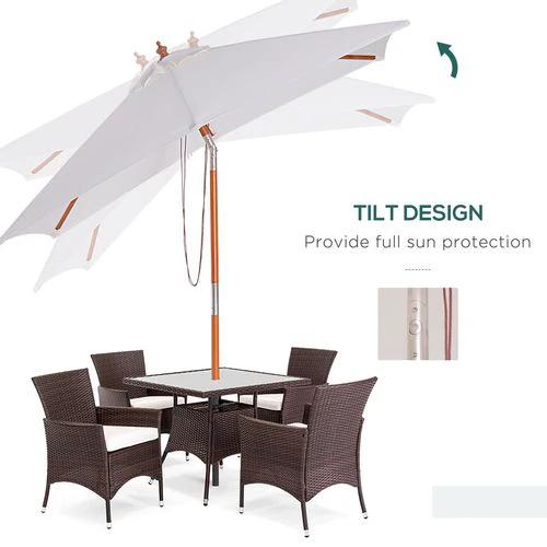 Outsunny 2m x 1.5m Patio Garden Parasol with Adjustable Angle for Outdoor Sun Protection by Outsunny