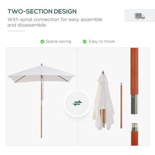 Outsunny 2m x 1.5m Patio Garden Parasol with Adjustable Angle for Outdoor Sun Protection by Outsunny