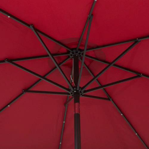 Outsunny Outsunny 9 Foot LED Solar Powered Parasol Umbrella with UV Protection for Outdoor Gatherings - Parasol