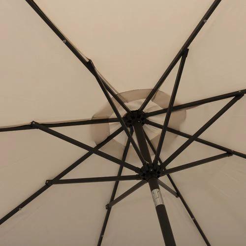 Outsunny Outsunny 9 Foot LED Solar Powered Parasol Umbrella with UV Protection for Outdoor Gatherings - Parasol