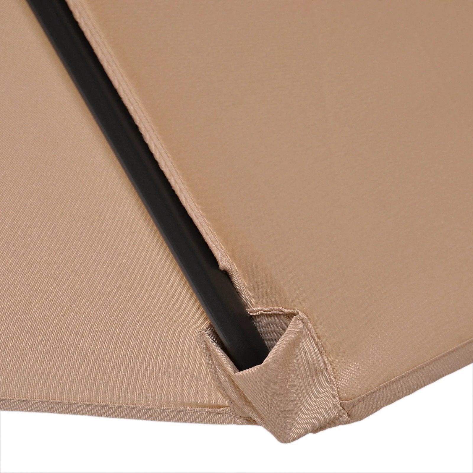 Outsunny Double Canopy Offset Parasol Garden Shade w/ Steel Pole 12 Support Ribs - Parasol