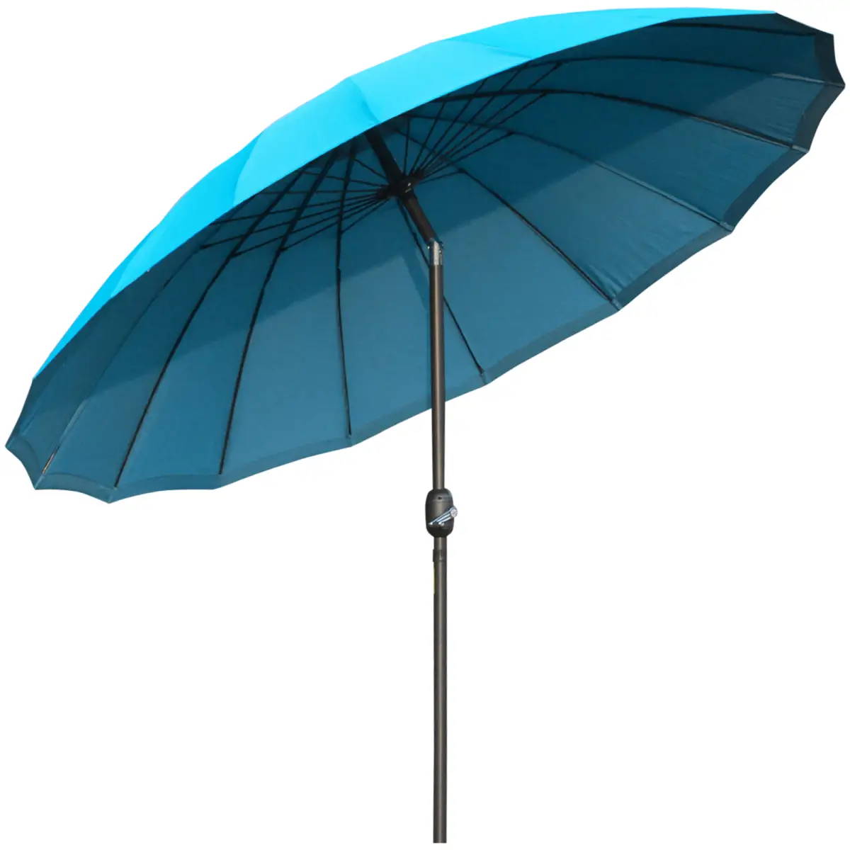 Outsunny 255cm Patio Parasol Umbrella Market Table Parasol 18 Sturdy Ribs - Parasol