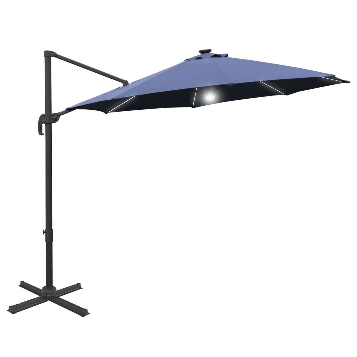 Outsunny 255cm Patio Parasol Market Table with Push Button 18 Sturdy Ribs - Parasol