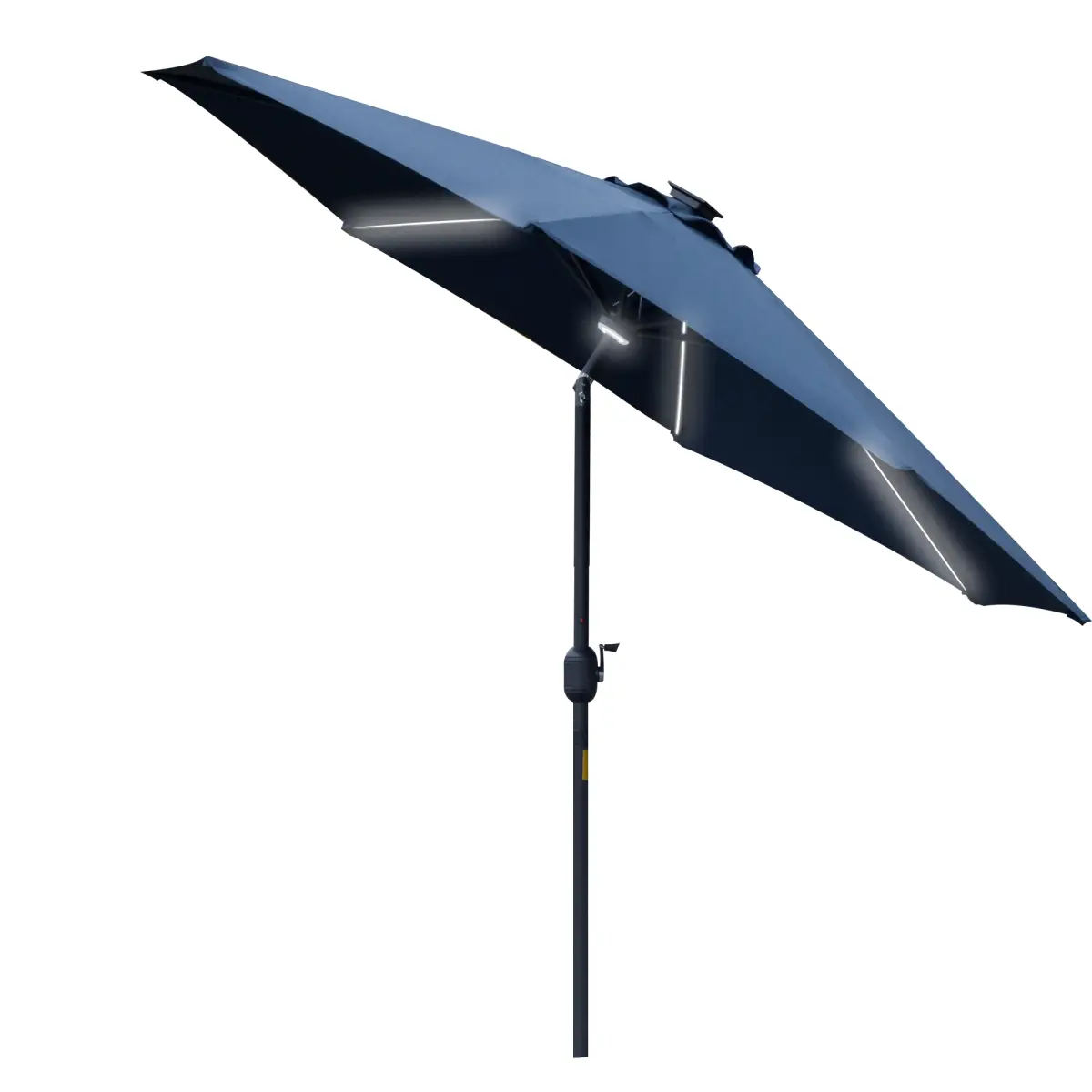 Outsunny 2.7m Garden Parasol Sun Umbrella Patio Summer Shelter w/ LED Solar Light - Parasol