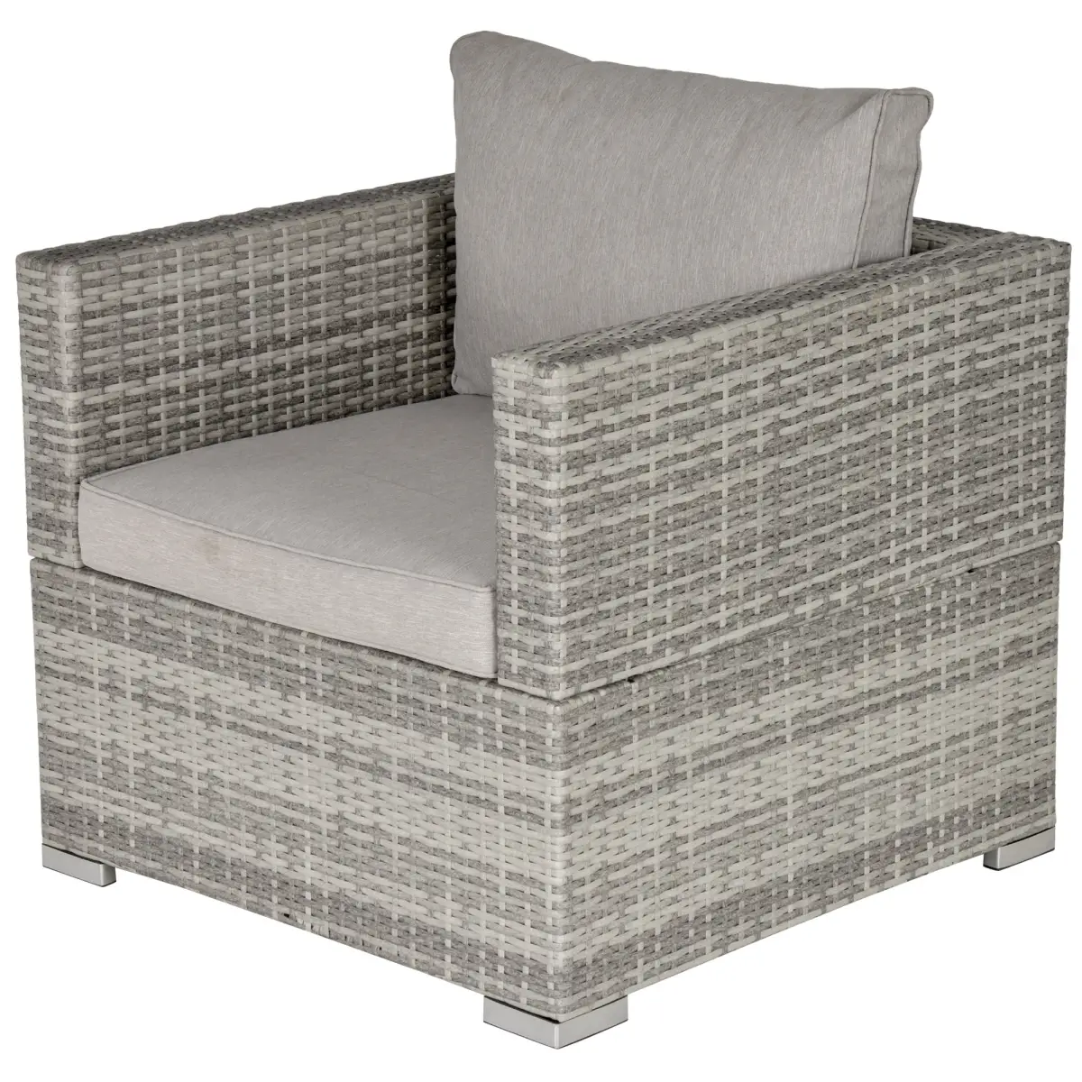 Outsunny Outdoor Patio Furniture Single Rattan Sofa Chair Padded Cushion - Garden Sofa Sets