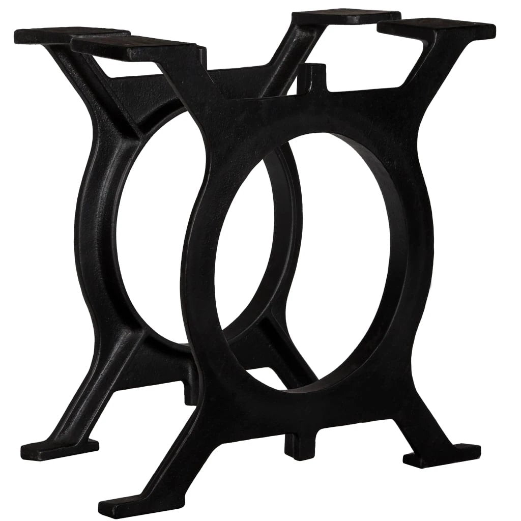 Industrial Cast Iron Coffee Table Legs Set Of 2 O Frame Design For Heavy Duty Support