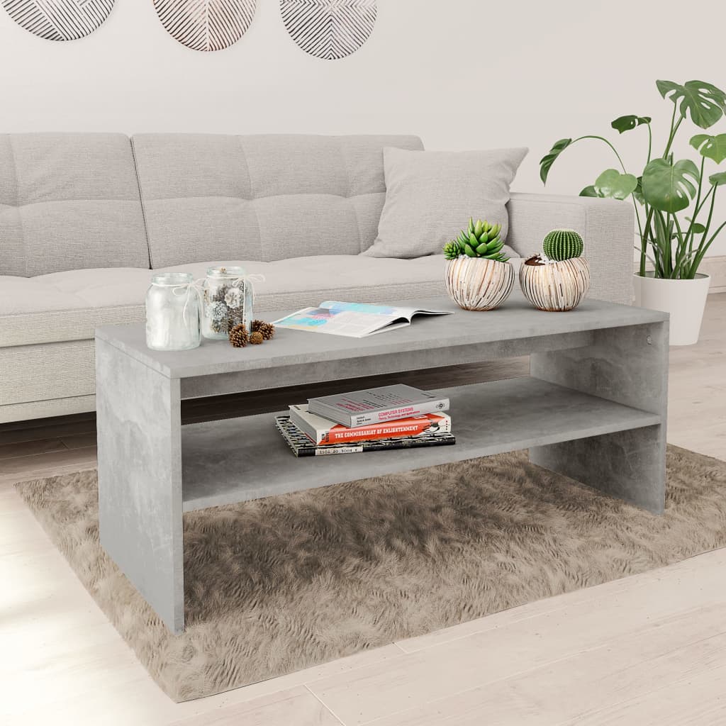 vidaXL VidaXL Coffee Table 100x40x40 cm Smoked Oak Engineered Wood With Open Shelf Living Room - Coffee Table