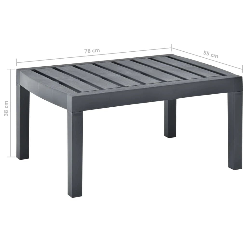 vidaXL vidaXL Garden Table White 78x55x38 cm Plastic - Garden Table