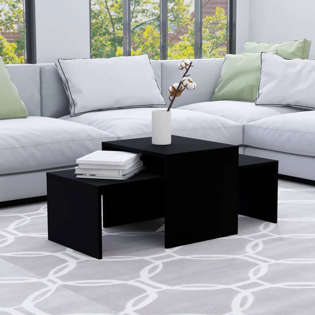 vidaXL vidaXL Coffee Table Set Smoked Oak 100x48x40 cm Engineered Wood Modern Living Room Decor - Coffee Table