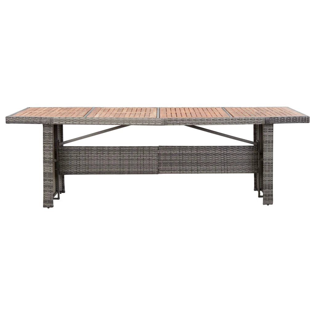 vidaXL Garden Table 240x90x74 cm Poly Rattan and Solid Acacia Wood by vidaXL