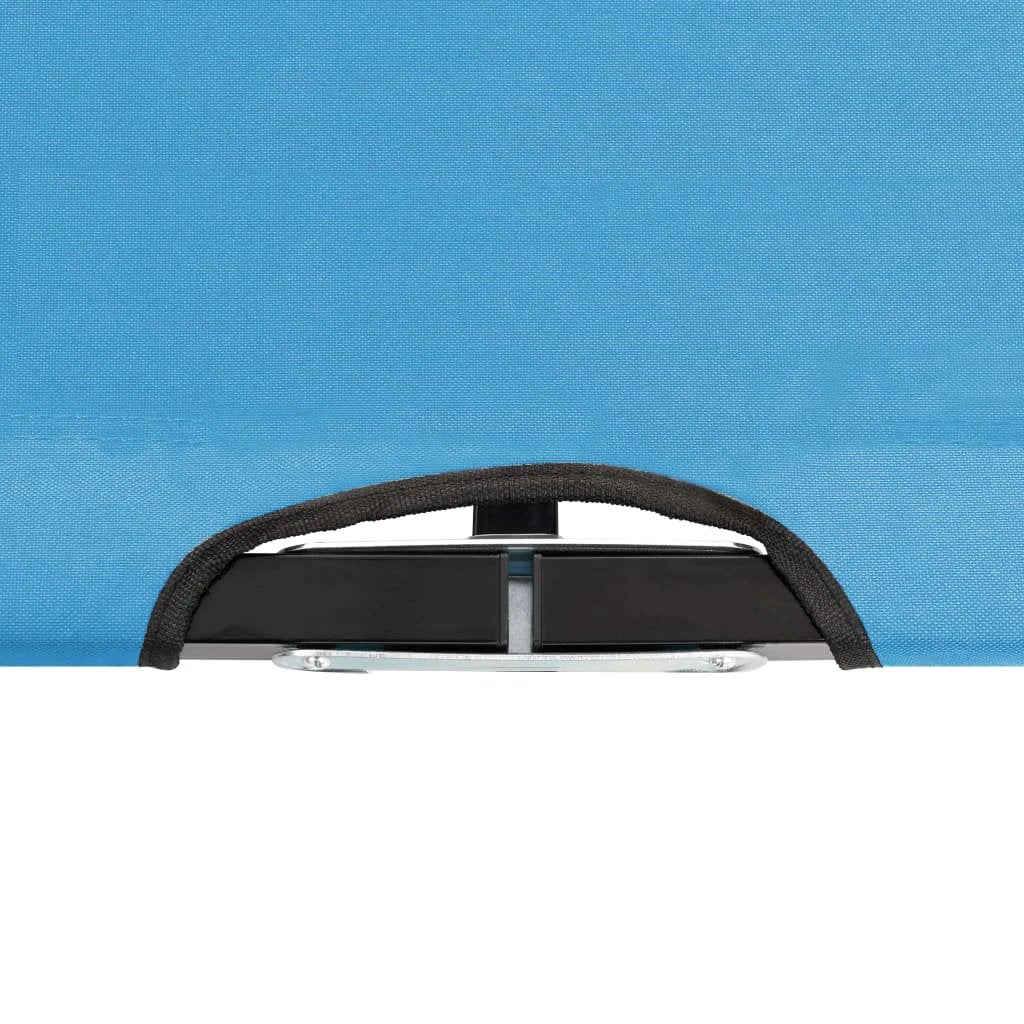 vidaXL vidaXL Two Person Folding Sun Lounger Blue Steel - Sun Lounger